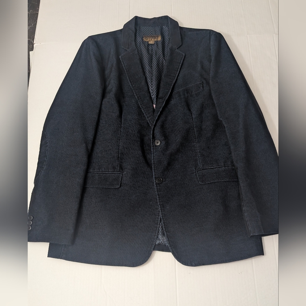 DARK BLUE CORDUROY JACKET MENS SIZE XL PRONTO UOMO BLUE